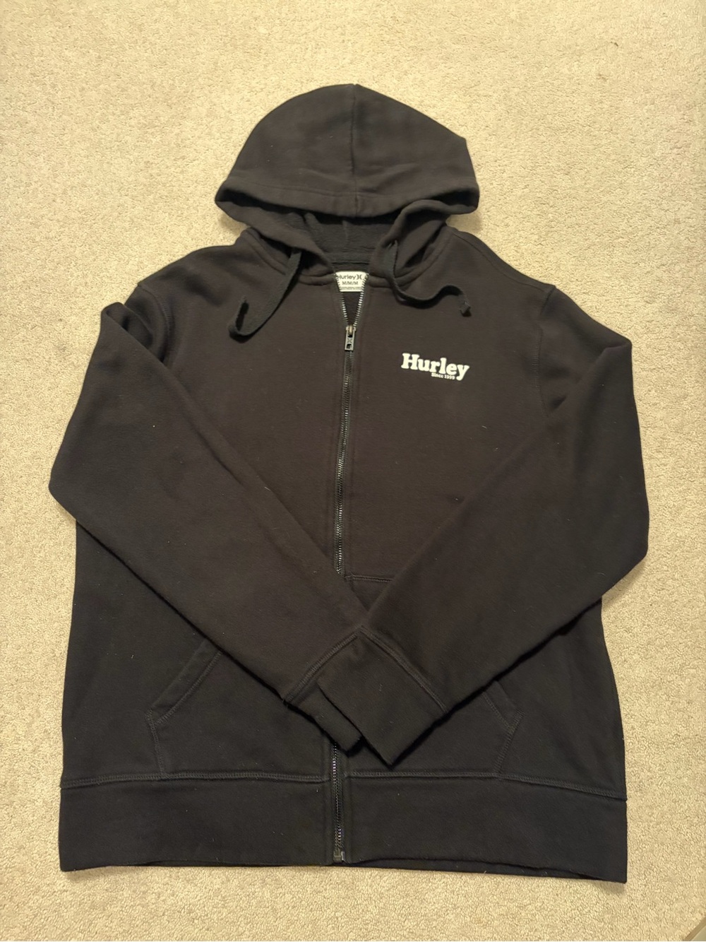 Hurley Black Zip-Up Hooded Sweatshirt